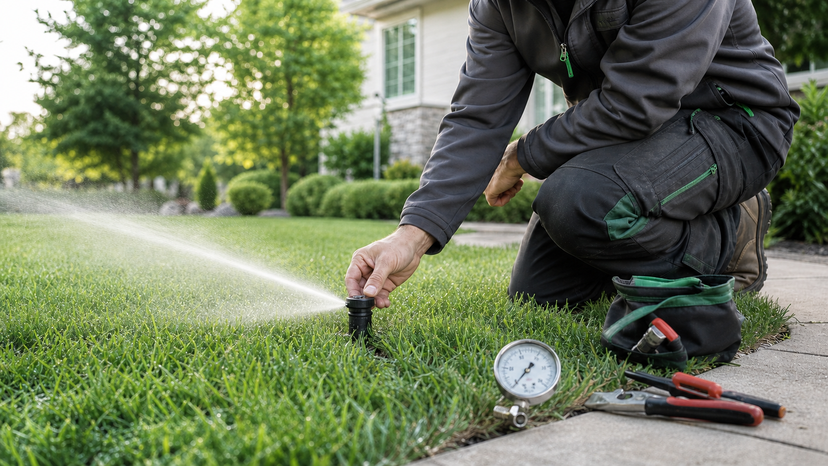 Sprinkler head coverage being adjusted